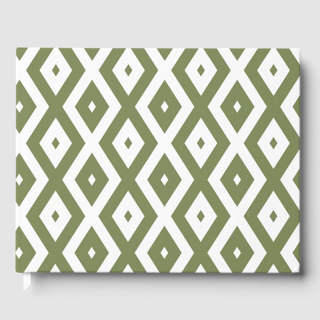 Olive-Green-White-Diamant Gästebuch (Vorderseite)