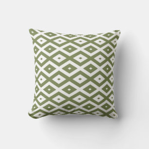 Olive-Green-White-Diamant Kissen