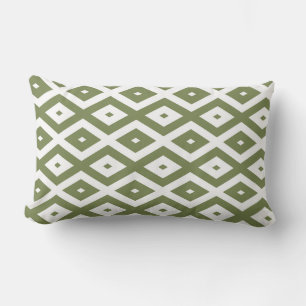 Olive-Green-White-Diamant Lendenkissen