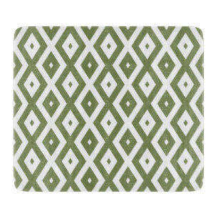 Olive-Green-White-Diamant Schneidebrett
