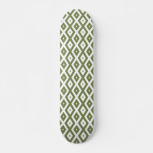 Olive-Green-White-Diamant Skateboard