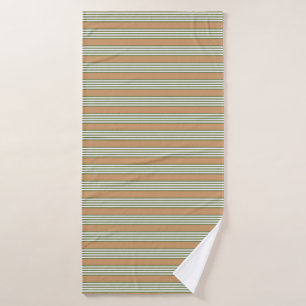Olive-Green-White-Streifen-Muster mit Bräune Badehandtuch