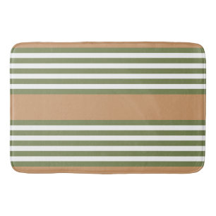 Olive-Green-White-Streifen-Muster mit Bräune Badematte