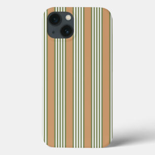 Olive-Green-White-Streifen-Muster mit Bräune Case-Mate iPhone Hülle