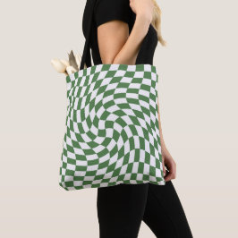 Olive Green & White Warted Checkered Pattern
