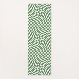 Olive Green & White Warted Checkered Pattern Yogamatte