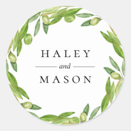Olive Greenery Wreath Personalisiert Sticker
