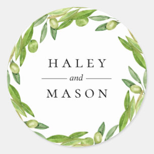 Olive Greenery Wreath Personalisiert Sticker