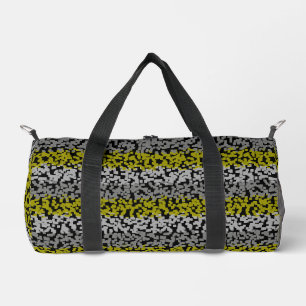 Olive-Grey-schwarz-pixelförmige Streifen Duffle Bag