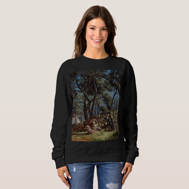 Olive Grove Elegante: Zeitloses Art Sweatshirt (Vorne ganz)