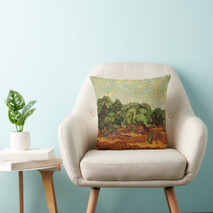 Olive Grove, Pale Blue Sky von Vincent van Gogh Kissen