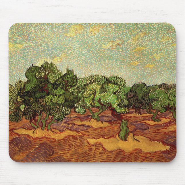 Olive Grove, Pale Blue Sky von Vincent van Gogh Mousepad (Vorne)
