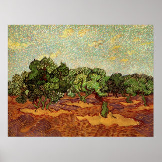 Olive Grove Pale Blue Sky von Vincent van Gogh Poster