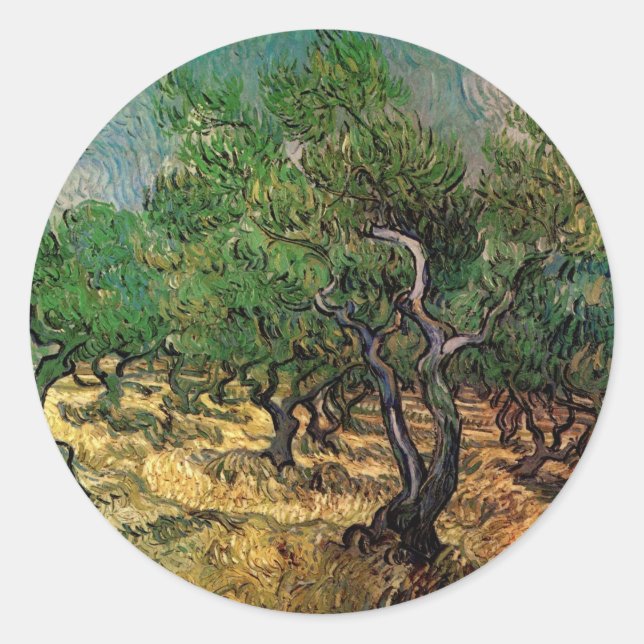 Olive Grove von Vincent van Gogh Runder Aufkleber (Vorderseite)