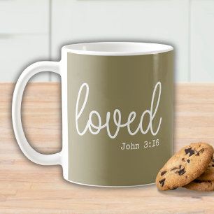 Olive-Grün-Liebe-Glaubenszitat Minimalist Kaffeetasse
