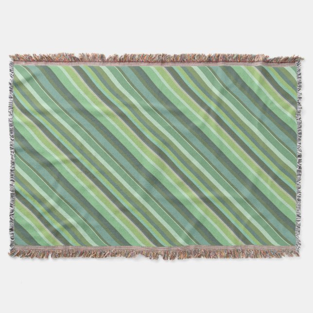 Olive-grüne Diagonalstreifen Decke (Vorderseite)