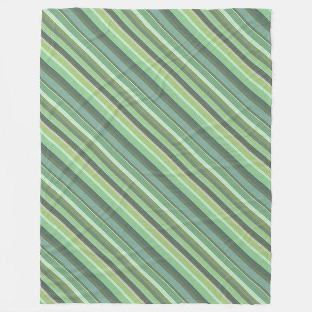 Olive-grüne Diagonalstreifen Fleecedecke (Vorderseite)