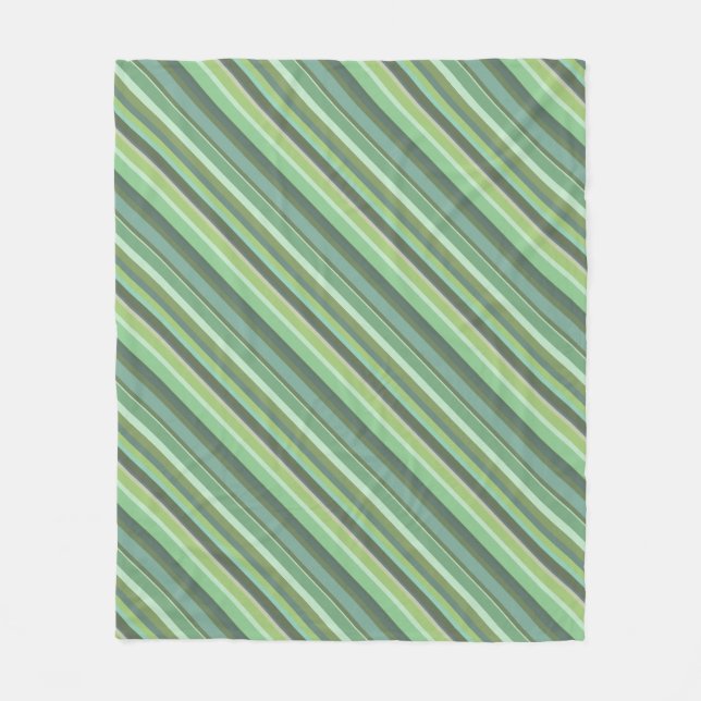 Olive-grüne Diagonalstreifen Fleecedecke (Vorderseite)