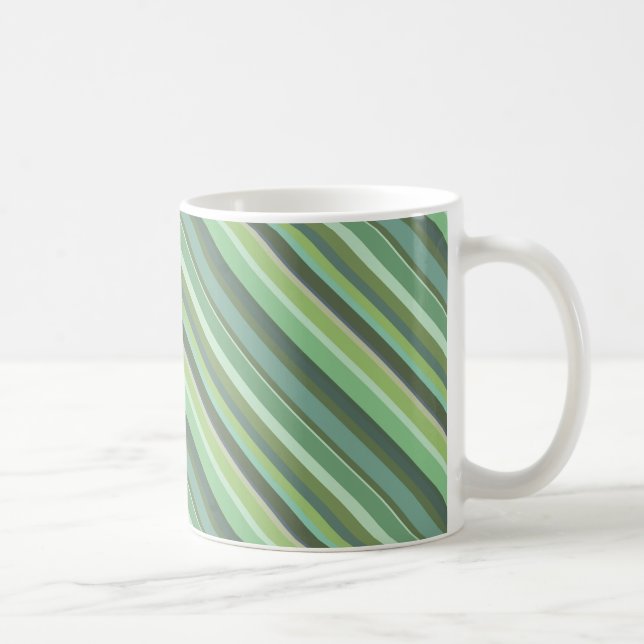 Olive-grüne Diagonalstreifen Kaffeetasse (Rechts)