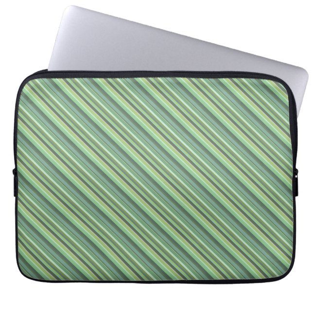 Olive-grüne Diagonalstreifen Laptopschutzhülle (Vorderseite)