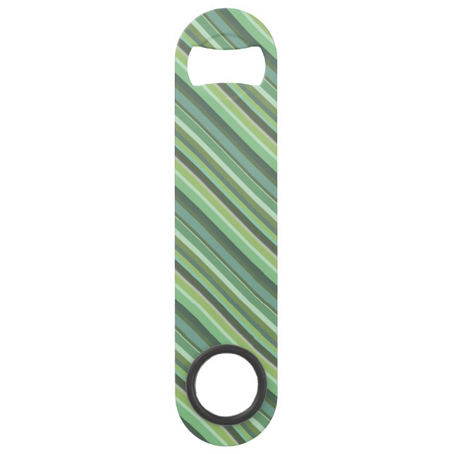 Olive-grüne Diagonalstreifen Speed Flaschenöffner (Vorderseite)