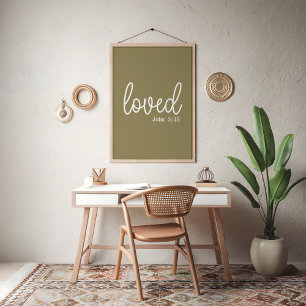 Olive-Grünes Liebesglaubenszitat minimalistisches Poster