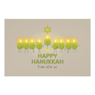 Olive Hanukkah Menorah Fotodruck