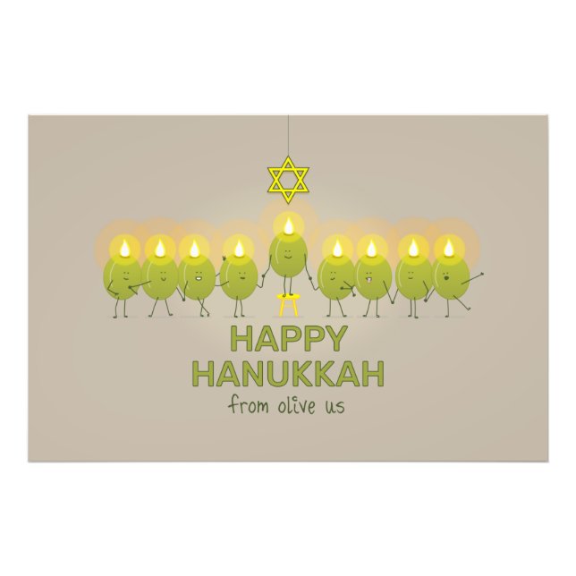 Olive Hanukkah Menorah Fotodruck (Vorne)