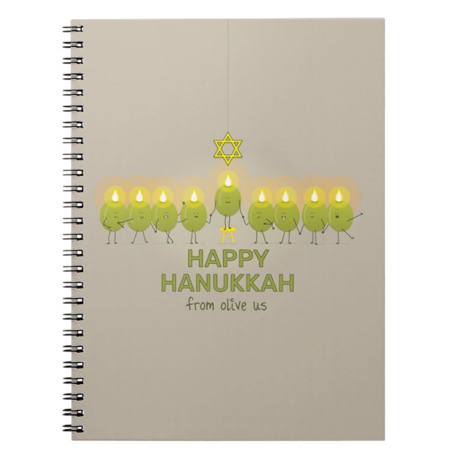 Olive Hanukkah Menorah Notizblock (Vorderseite)