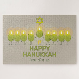 Olive Hanukkah Menorah Puzzle