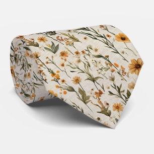 Olive & Harvest Orange Field Floral Wedding Krawatte