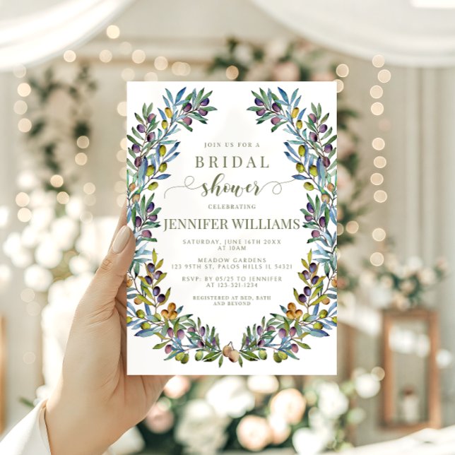 Olive Italian Tuscan Theme Boho Bridal Shower Einladung (Von Creator hochgeladen)