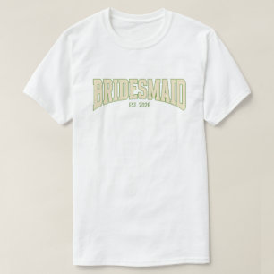 Olive + Ivory Faux Glitter BRAUTJUNGFRAU Junggesel T-Shirt