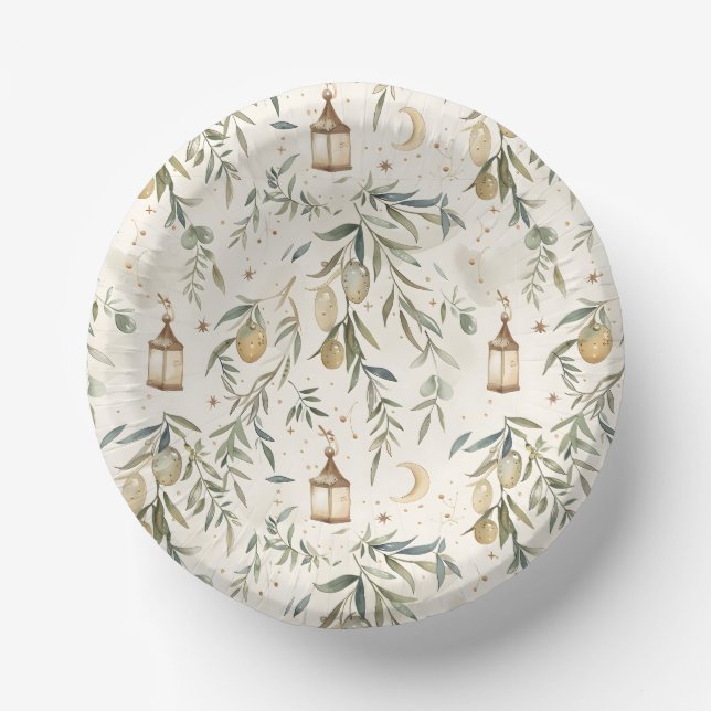 Olive & Lantern Islamic Party Bowls Pappteller (Vorderseite)