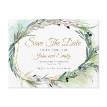 Olive Leaf Wasserfarbrahmen/Save the Date