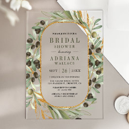 Olive Leaves Bridal Shower Acryleinladungen