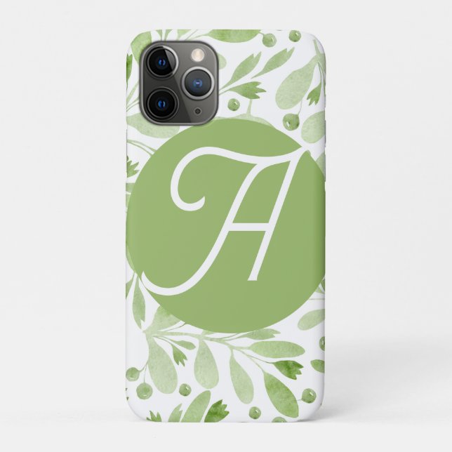 Olive Leaves Initial iPhone Case  (Rückseite)