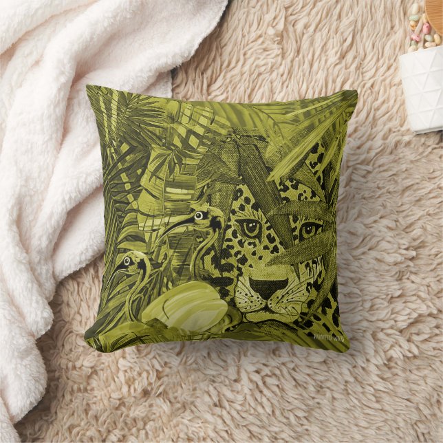 Olive Leopard Bush Cushion Kissen (Decke)