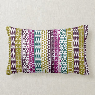 Olive Lila Aquamarines Geo Aztec Tribal Print Must Lendenkissen