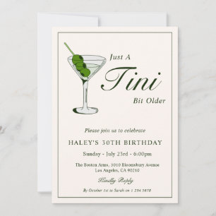 Olive Martini Cocktail Lustige 30. Geburtstagsfeie Einladung