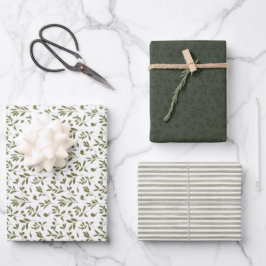 Olive 'Martini' Green  Geschenkpapier Set