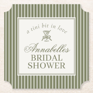 Olive Martini Old Money Gestreifte Brautparty Untersetzer