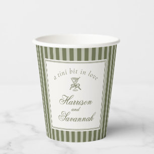 Olive Martini Old Money Gestreifte Hochzeit Pappbecher
