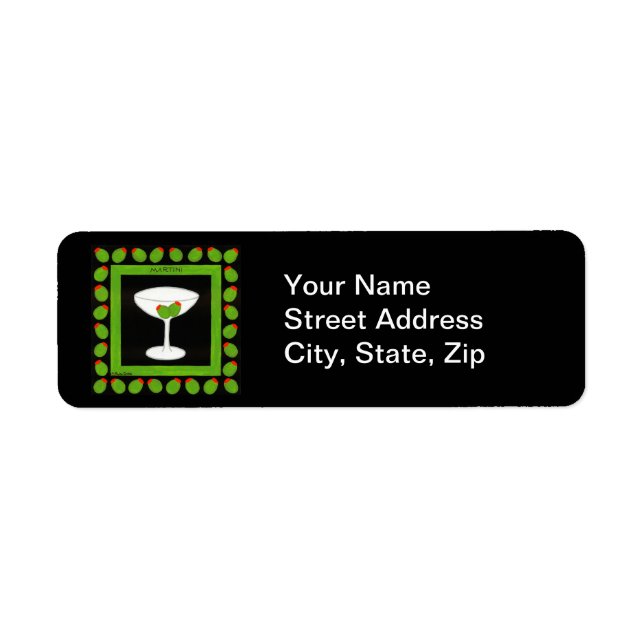 Olive Martini Retro Drink Green Black Custom (Vorne)