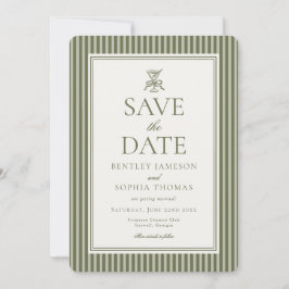 Olive Martini Tini Bit Closer Stripe Save the Date Einladung