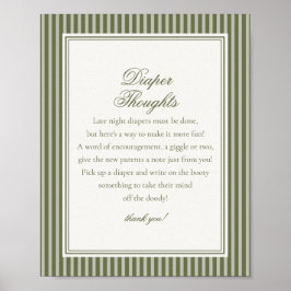 Olive Martini Tini Little One Diaper Thoughts Poster