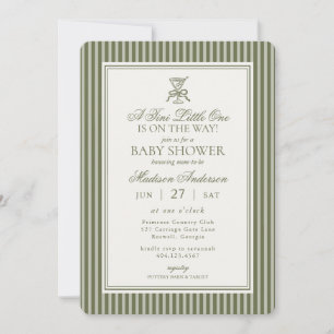 Olive Martini Tini Little One Gestreifte Babyparty Einladung