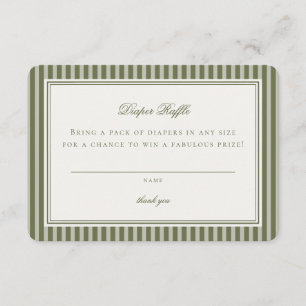Olive Martini Tini Little One Stripe Windel-Raffle Begleitkarte
