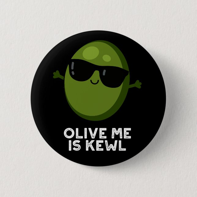 Olive Me is Kewl Cool Olive Puppe Dark BG Button (Vorderseite)