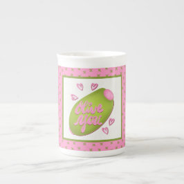 Olive Me Liebt Olive Dich Lustiger Retro-Liebesgru Prozellantasse